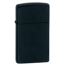 Зажигалка черная матовая Zippo Slim с покрытием Black Matte