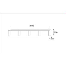 Тумба под ТВ подвесная Инфинити, 2400х346х330, Графит  Эйхория МДФ