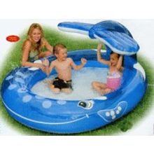  Бассейн надувной овальный, кит с фонтанчиком