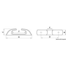 Osculati Capri SS straight fairlead 200mm, 40.303.20