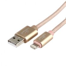 Кабель USB 2.0 Am=>Apple 8 pin Lightning, 1 м, до 3А, золото, Cablexpert Ultra (CC-U-APUSB02Gd-1M)