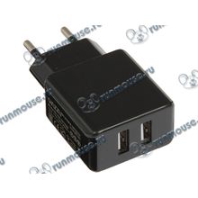 Зарядное устройство Ginzzu "GA-3312UB", 2xUSB, черный (3100 мА) (ret) [141164]