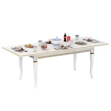 Дубодел Стол Роял 3 Р цвет RAL9003, патинирование стола в цвет золото ID - 288839