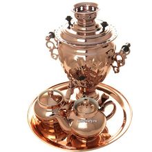 Набор самовар электрический 3 литра медный желудь с автоотключением, арт. 140306к