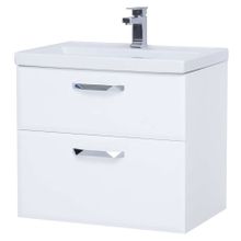 Тумба подвесная Sanstar Cristal 60 2 ящ, белая (ум-к Фостер 60)