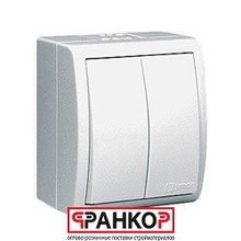 Simon выключатель двухклавишный с подсветкой IP44 белый 1594399-030