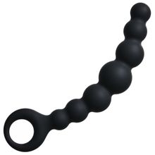 Lola toys Чёрная упругая анальная цепочка Flexible Wand - 18 см.