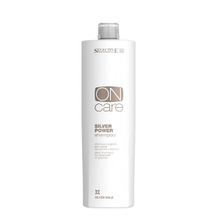 Шампунь серебряный для обесцвеченных или седых волос Selective On Care Silver Gold Silver Power Shampoo 1000мл