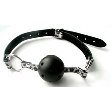 Чёрный кляп-шарик Ball Gag на ремешках с леопардовым принтом черный с леопардовым