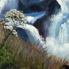 Картина на холсте маслом "Каскад водопадов"