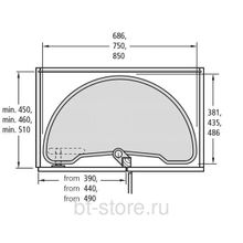 Карусель Ninkaplast 2 4 на оси на ширину фасада 450 мм, корзины пластик