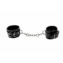 Черные кожаные наручники с заклепками Черный