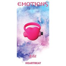 Розовое эрекционное виброколечко Emotions Heartbeat Розовый