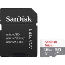 Карта памяти micro SDXC 128Gb Sandisk Ultra Class 10 UHS-I + ADP 48 1