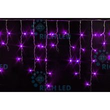 Rich LED RL-i3*0.5F-T V Уличная светодиодная Бахрома 3x0.5 м, фиолетовый, мерцание, провод прозрачный