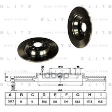 Диск Тормозной | Зад Зад | Ford Galaxy Kuga Mondeo S-Max 06-> Blitz арт. BS0224