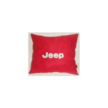  Подушка Jeep красная вышивка белая
