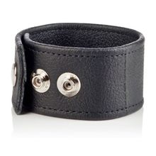 California Exotic Novelties Кожаная утяжка для пениса Double Wide Leather Strap (черный)