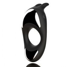 FeelzToys Черное эрекционное кольцо с двумя моторами Zeus Dual Vibe Cock Ring (черный)