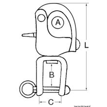 Osculati Snap-shackle w swivel for spinnaker AUSI 316 87 mm, 09.939.02