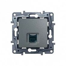 Розетка компьютерная 1xRJ45 Cat.6 ETIKA, алюминий |  код. 672453 |  Legrand