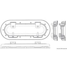 Osculati LEWMAR Flagship oval hatch 141 x 357 mm, 19.510.21