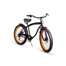 Велосипед фетбайк beach cruiser Okkervil GH-32702-2 для взрослых (7 скоростей Shimano TZ-50, рама - саль, колеса 26 х 3, стальная передняя  вилка, дисковые тормоза, 14кг)