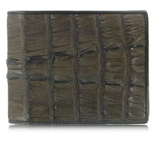 Мужской кошелек из кожи каймана (хвост), цвет: темно-коричневый матовый