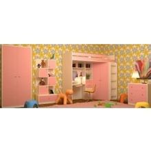 РВ-мебель Модульная детская Астра, дуб молочный   розовый