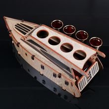 Мини-бар деревянный Яхта, серо-коричневый, 47 см