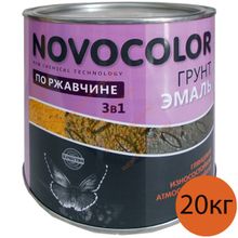 НОВОКОЛОР краска по ржавчине зеленая глянцевая (20кг)   НОВОКОЛОР грунт-эмаль 3 в 1 для металла по ржавчине зеленая глянцевая (20кг)