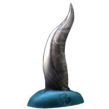 Черно-голубой фаллоимитатор  Дельфин small  - 25 см. (185265)