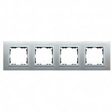 Рамка 4 поста 82, алюминий |  код. 82947-33 |  Simon