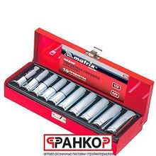 Набор торцевых головок квадрат 1 2" головки 10-22мм,удлинен.10 предм. Matrix
