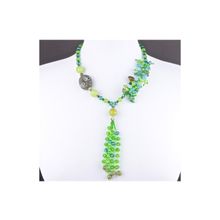 Бусики-Колечки Авторские бусы Змеевик, оникс, хрусталь "Роман с камнем" арт.КАП-3883