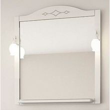 Зеркало ASB-Mebel Флоренция Квадро 90 белое патина серебро со светильниками