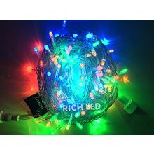 Rich LED RL-S10C-24V-T M Уличная светодиодная гирлянда Нить 10 м, мульти, пост свечение, провод прозрачный