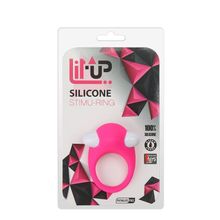Розовое эрекционное кольцо LIT-UP SILICONE STIMU RING 6 Розовый