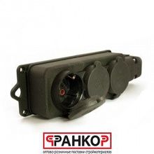 Колодка Bemis BK1-1402-2613 3613, 3 гнезда с з к и крышкой,кауч. 220В 16А,