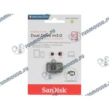 Накопитель USB flash 16ГБ SanDisk "Dual Drive m3.0" OTG, черный (USB3.0) [138514]