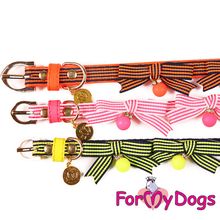 Мягкий ошейник ForMyDogs с декоративной лентой, жёлтый FMDN13047-2015 Y