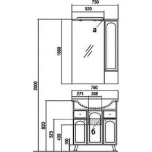 Зеркало-шкаф Акватон Майами 75 R, 1A047502MM01R