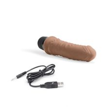 PowerCocks Кофейный вибратор-реалистик 6  Realistic Vibrator - 17 см. (кофейный)