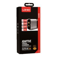 Ldnio Зарядное устройство Ldnio 2 USB 2.4A + Lightning кабель (A2206)