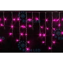 Rich LED RL-i3*0.9F-T P Уличная светодиодная Бахрома 3x0.9 м, розовый, мерцание, провод прозрачный