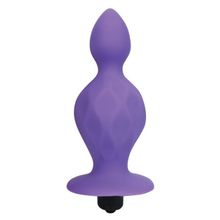 Фиолетовая коническая анальная вибровтулка - 10 см. Фиолетовый