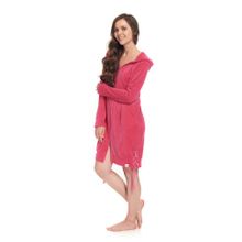Женский халат на молнии с капюшоном (р. S, розовый)