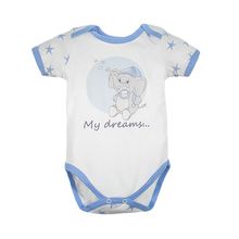 NewBorn Боди короткий рукав "Слоник и звезды" 14-02-2