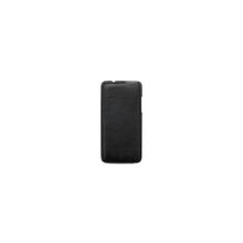 чехол-флип Clever Case Leather Shell для HTC Windows Phone 8S, тисненая кожа, black