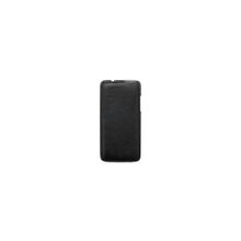 чехол-флип Clever Case Leather Shell для HTC Windows Phone 8S, тисненая кожа, black